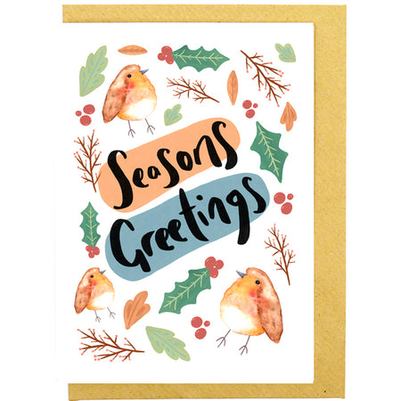 Season's Greetings Robin Christmas Card