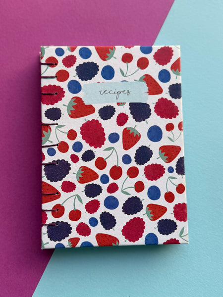 Hand-Bound Berries A6 Recipe Journal