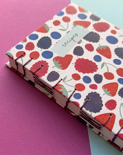 Hand-Bound Berries A6 Recipe Journal