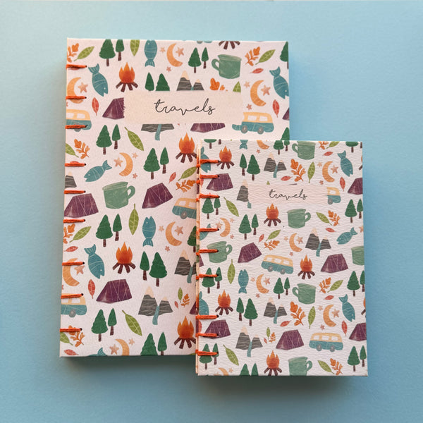 Hand-Bound Adventure Travel Journal Gift Set