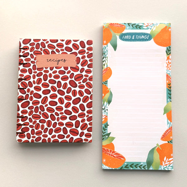 Hand-Bound Coffee A6 Recipe Journal Gift Set