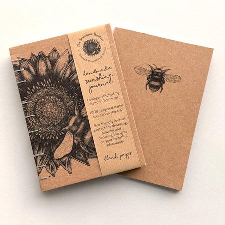 Hand-Bound Bumble Bee Kraft Journal Gift Set