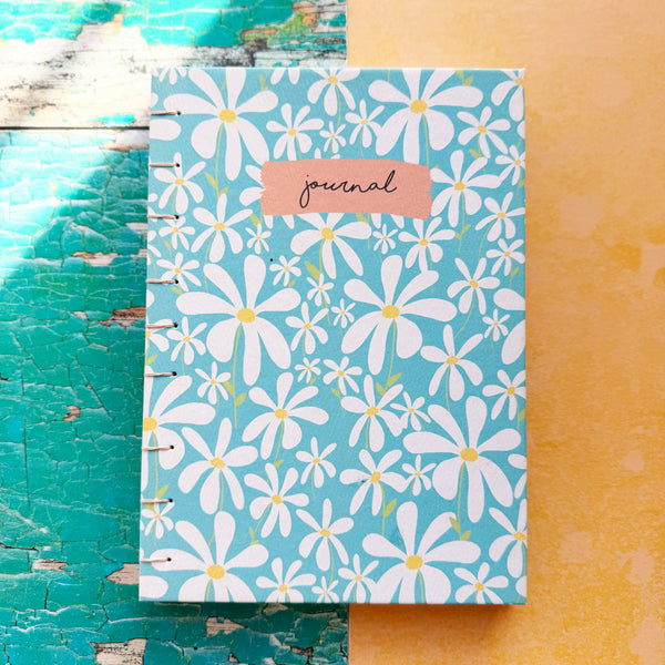 Hand-Bound A5 Daisy Blank Journal
