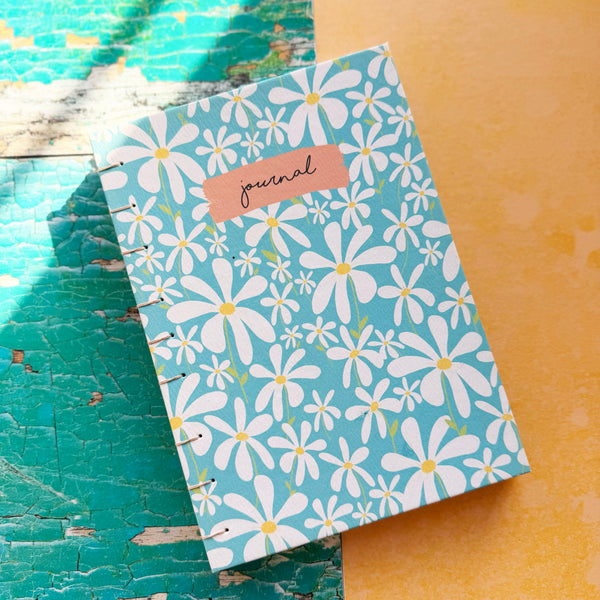 Hand-Bound A5 Daisy Blank Journal