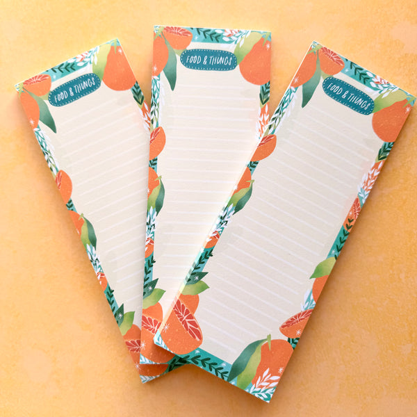 Tropical Oranges Magentic Shopping List