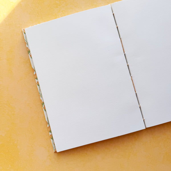 Hand-Bound A5 Floral Blank Journal