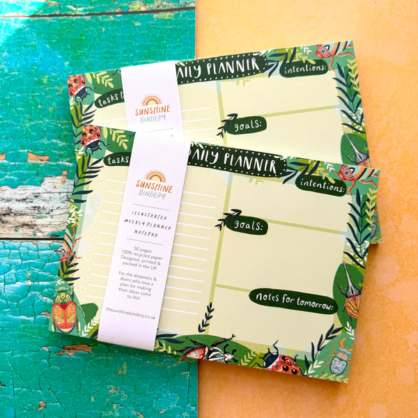 Jungle Bugs A5 Daily Planner Pad