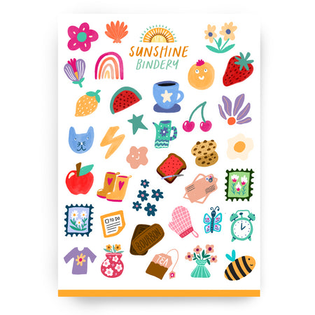 Cute Planner Icons Sticker Sheet