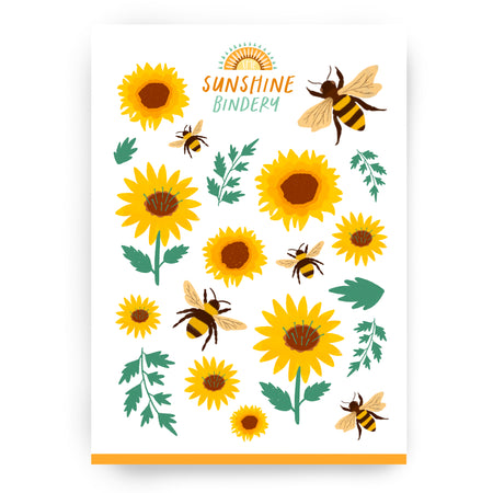 Sunflowers & Bees Sticker Sheet