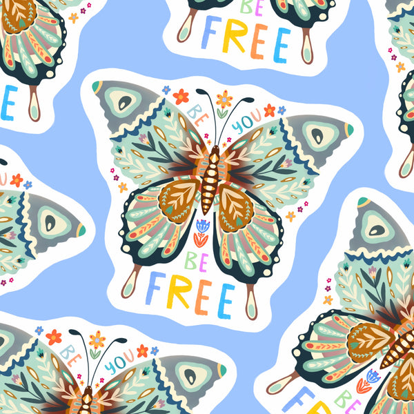 Be You, Be Free Butterfly Sticker