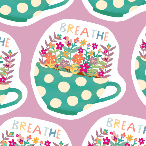 Breathe Teacup Sticker