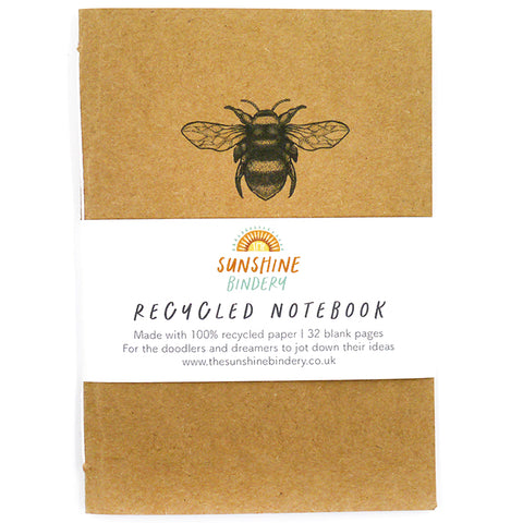 Bumble Bee A6 Recycled Notebook