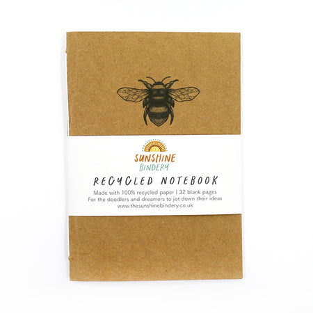 Bumble Bee A6 Recycled Notebook