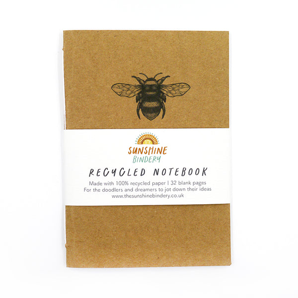 Bumble Bee A6 Recycled Notebook