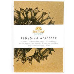 Sunflower & Bee A6 Notebook