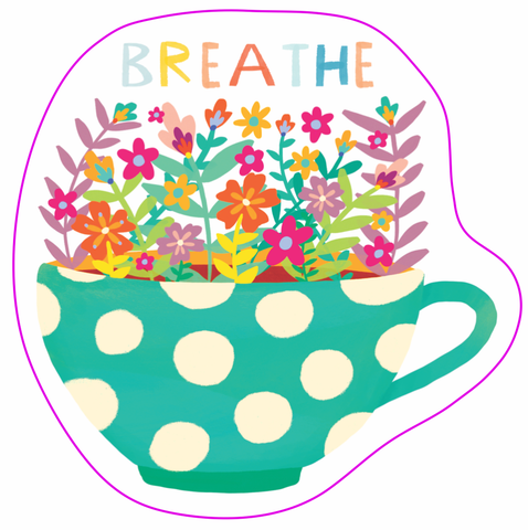 Breathe Teacup Sticker