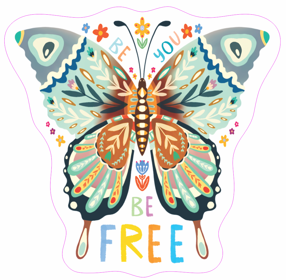 Be You, Be Free Butterfly Sticker