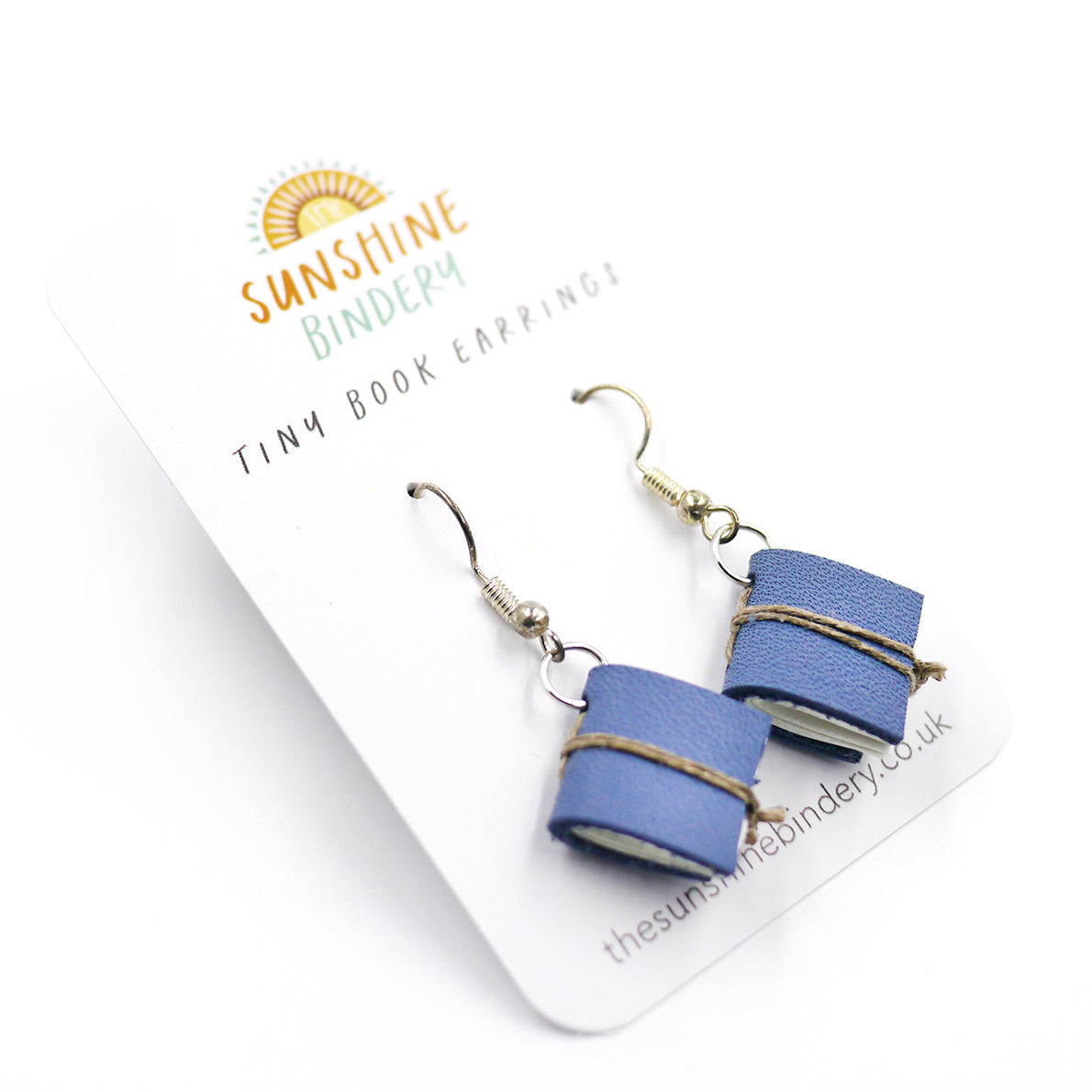 Deep Blue Tiny Book Earrings