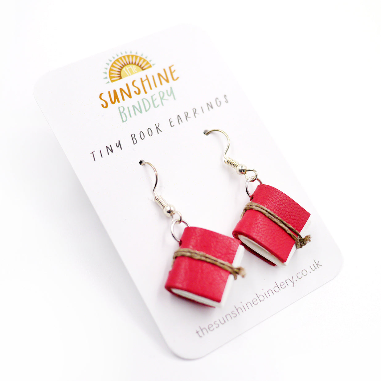 Magenta Tiny Book Earrings