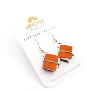 Orange Tiny Book Earrings