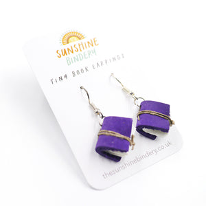 Purple Tiny Book Earrings