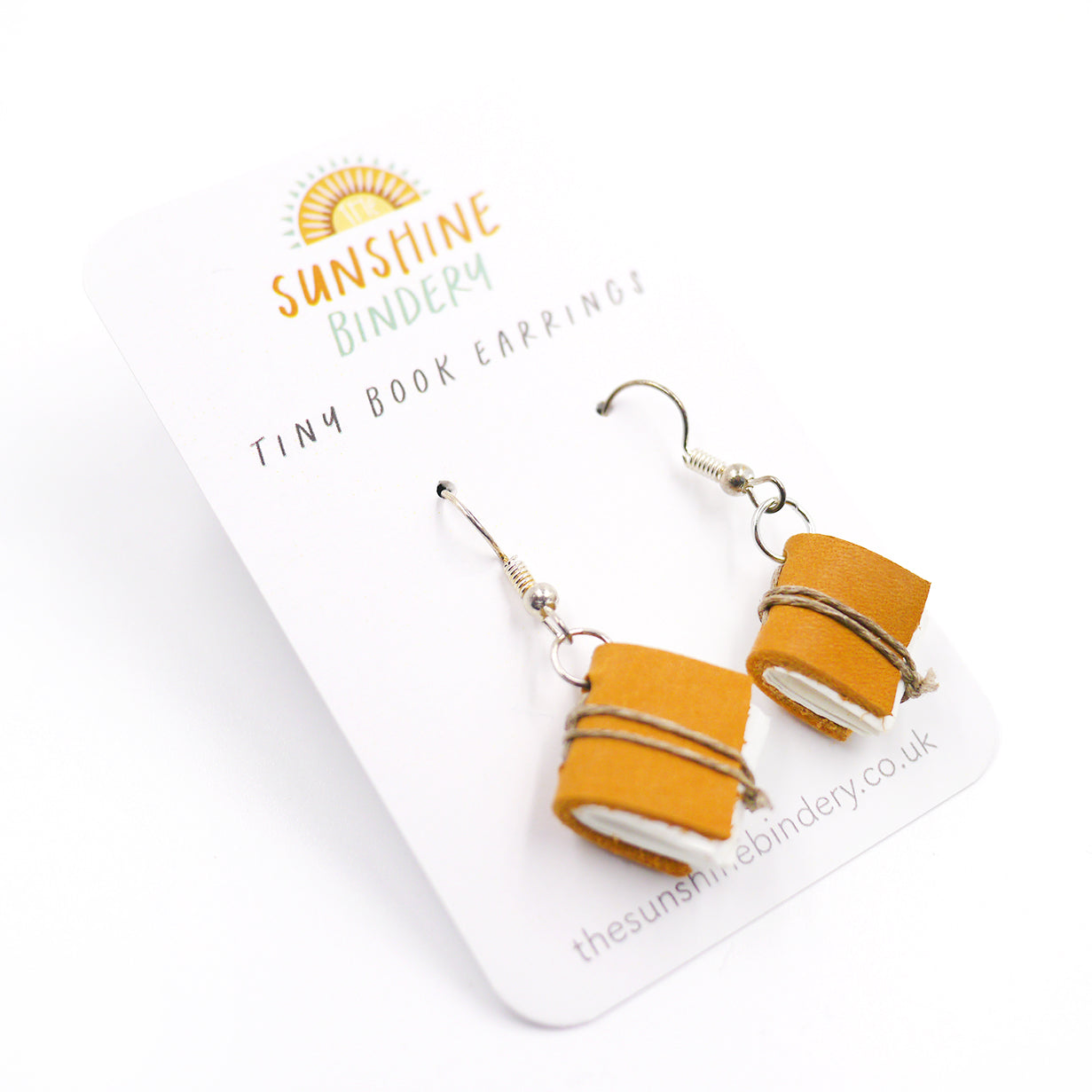 Sand Yellow Tiny Book Earrings