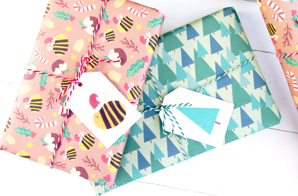 Festive Bumble Bee Gift Wrap