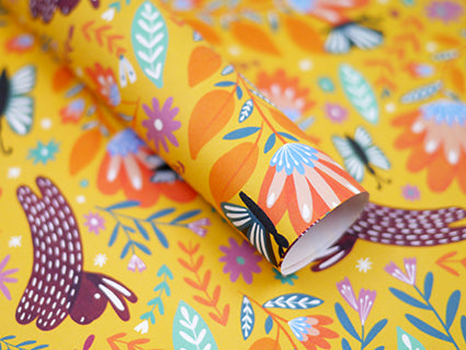 Folk Bunnies Recycled Gift Wrap