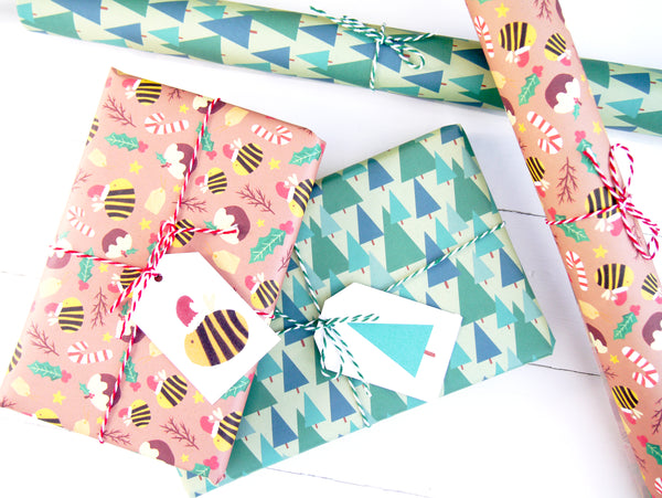 Festive Bumble Bee Gift Wrap