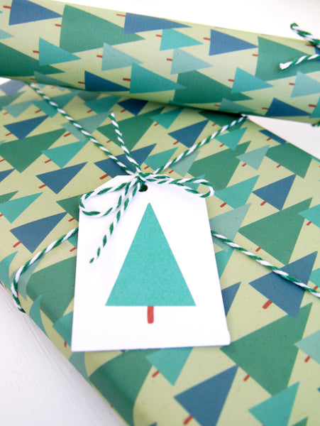 Scandi Christmas Tree Gift Wrap