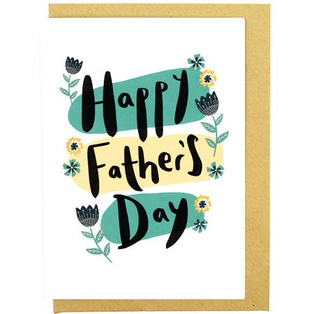 Happy Father's Day Folk Florals Card