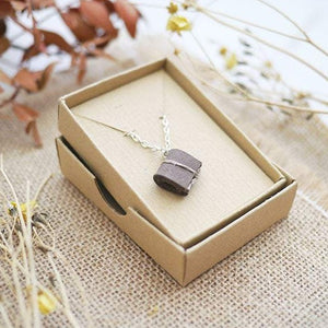 Chocolate Brown Tiny Book Necklace