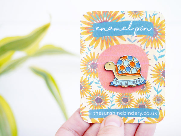 Travel At Your Pace Tortoise Pin