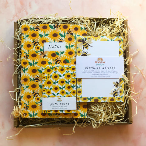 Sunflower & Bee Writing Gift Set
