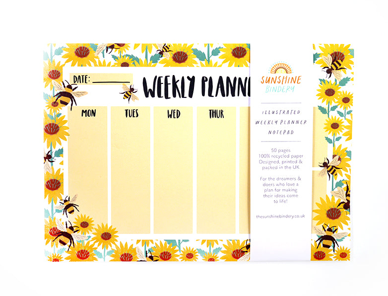 Bumble Bee A4 Weekly Planner Pad