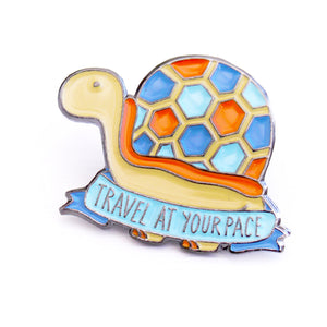 Travel At Your Pace Tortoise Pin