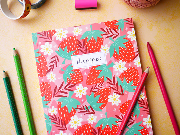 Chunky Strawberry A5 Recipe Notebook