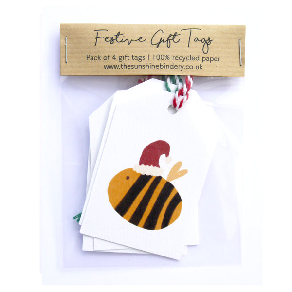 Festive Bumble Bee Gift Tags Pack
